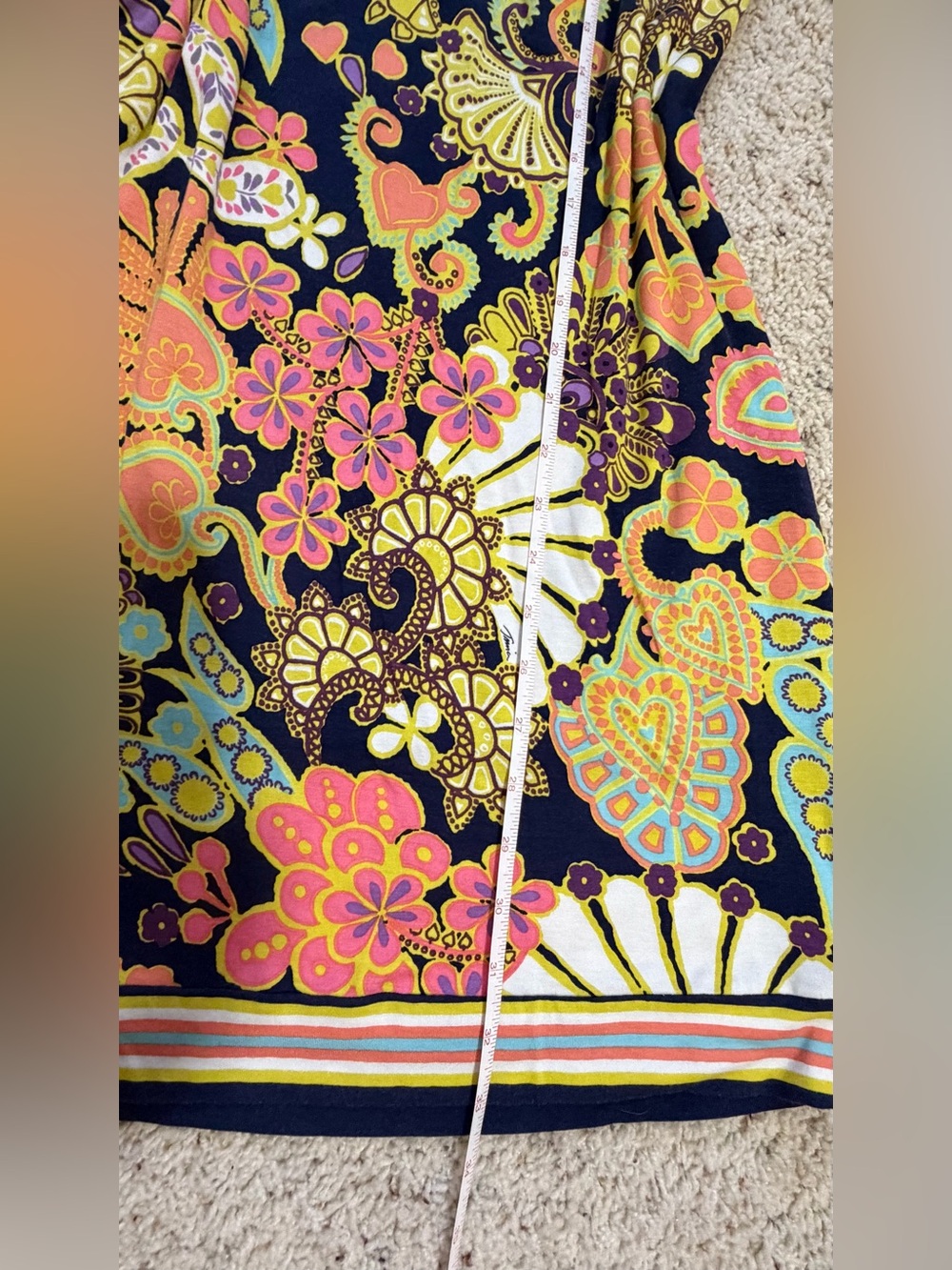 Trina Turk Navy Dress with Pink, Yellow & Purple Floral Print - Picture 4 of 8